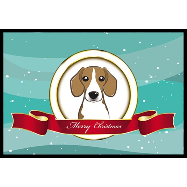 Carolines Treasures Beagle Merry Christmas Indoor and Outdoor Mat- 24 x 36 in. BB1549JMAT - main